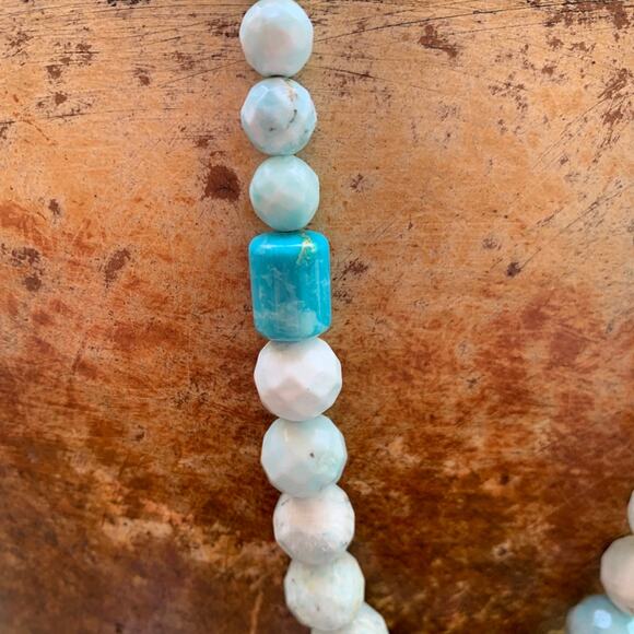 Vintage Sterling Silver, Calcite and Howlite Necklace by Jay King of Mine Finds - Picture 3 of 5